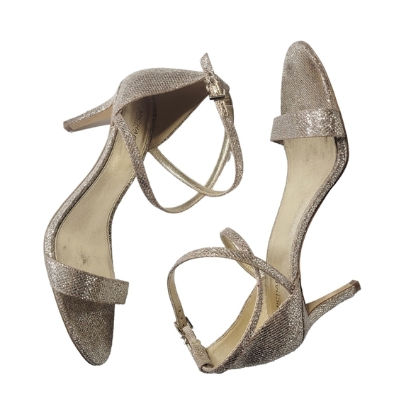 MICHAEL KORS - AVA GLITTER FABRIC SANDALS  Stiletto Heels Size 9 - Picture 3 of 10